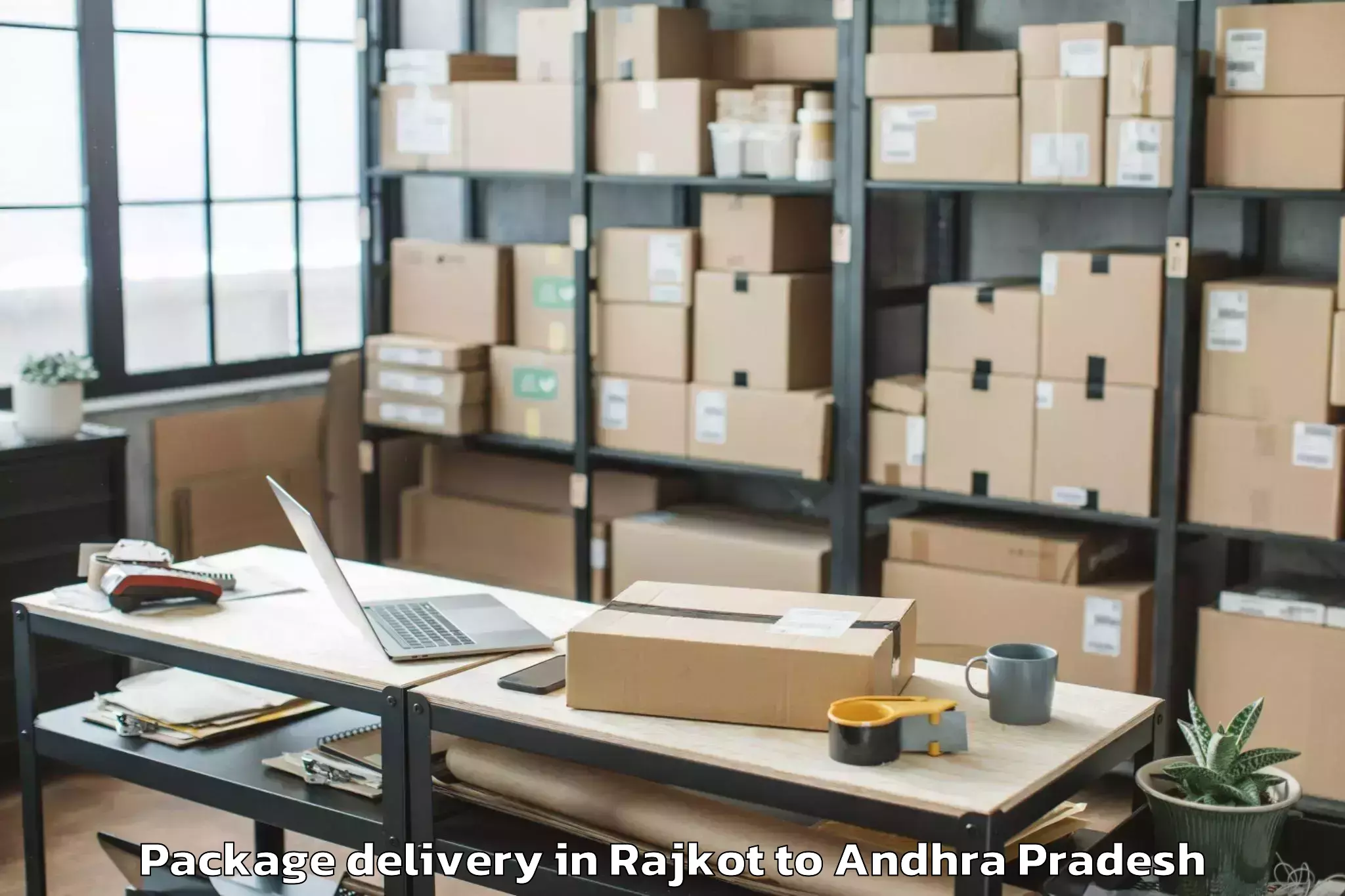 Reliable Rajkot to Peda Araveedu Package Delivery